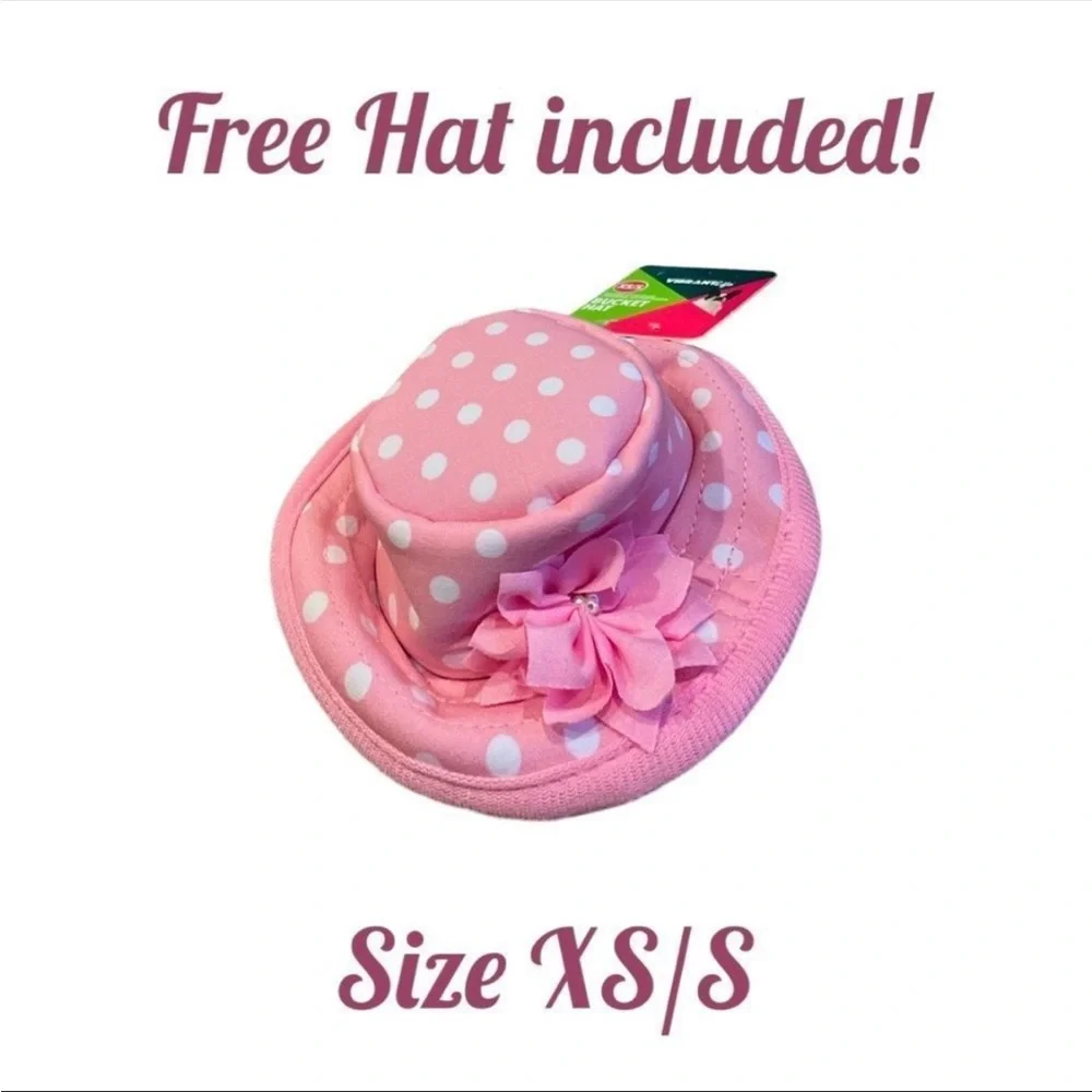 NWT Vibrant Life Harness Pink Striped+Lace (free hat included) Size XS,S or M